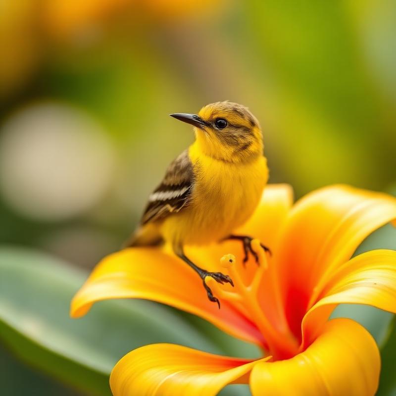 Bananaquit on a flower